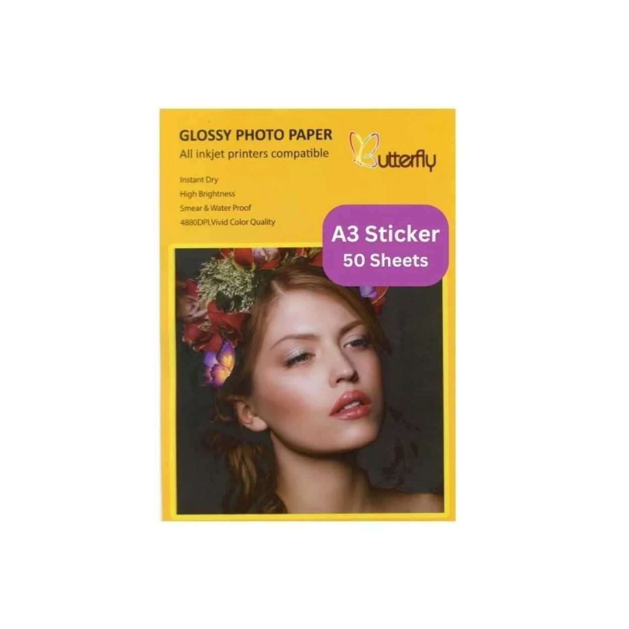xr:d:DAF-FivGg2M:1239,j:1204007726594580130,t:24030513 BUTTERFLY A3 STICKER 50 SHEETS - Image 1