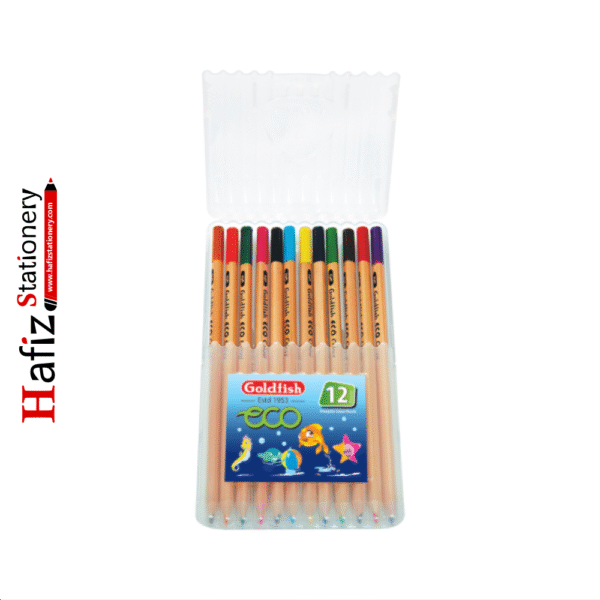 Goldfish T12P Eco Triangular Full Size 12 Colour Pencils Plastic Pack