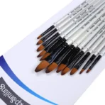Keep Smiling 12pcs Pearl White Handle Artist Brush Set - Round - Image 2