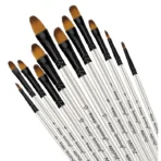 Keep Smiling 12pcs Pearl White Handle Artist Brush Set - Round