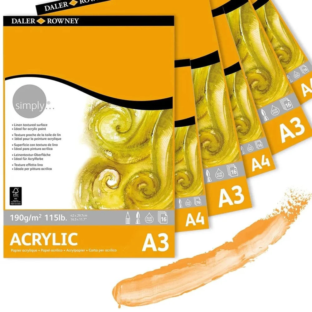 DalerRowneySimplyAcrylicPad_1 (1) Daler Rowney Simply Acrylic Pad - Image 1