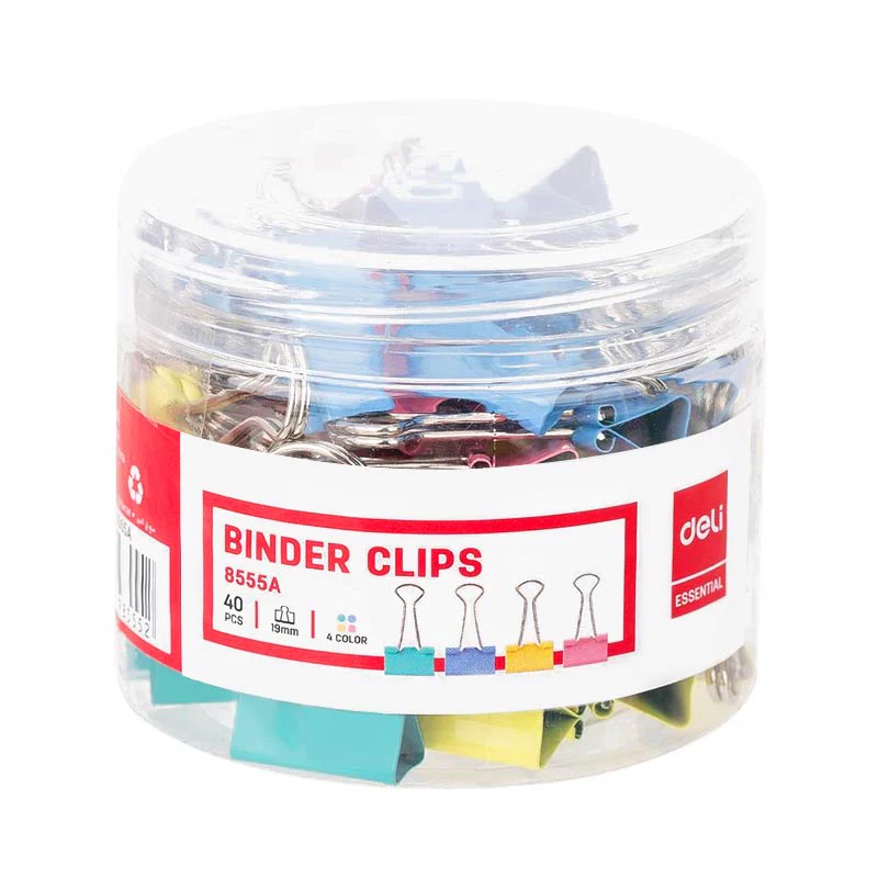 DeliColorfulBinderClip19mmE8555APackof40_2 Deli Colorful Binder Clip 19mm E8555A Pack of 40 - Image 1