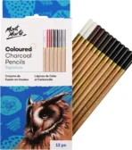 Mont Marte Signature Coloured Charcoal Pencils Pack Of 12 - Image 2