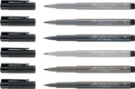 Faber Castell Pitt Artist Brush Pen Grey Set of 6 - Image 2