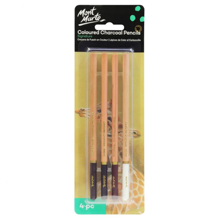 mont-marte-signature-coloured-charcoal-pencils-4-pc Mont Marte Coloured Charcoal Pencils 4pcs - Image 1