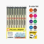 Sakura Pigma Color Brush Pen Set Of 8 Piece