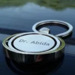 Globe Metallic Keychain With Engraved Name - Image 4