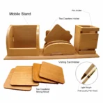 Wooden Table Desk Organizer with Wooden Ballpoint Pen - Image 2
