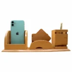 Wooden Table Desk Organizer with Wooden Ballpoint Pen - Image 3